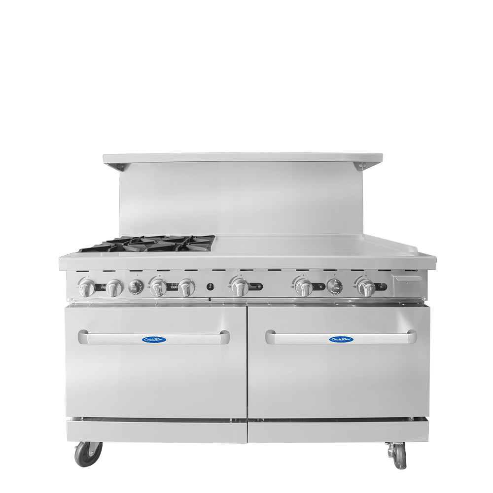 Atosa AGR-4B36GR — 60″ Gas Range with Four (4) Open Burners & 36″ Griddle