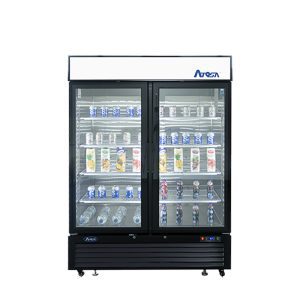 Atosa MCF8723GR — Black Cabinet Two (2) Glass Door Merchandiser Cooler