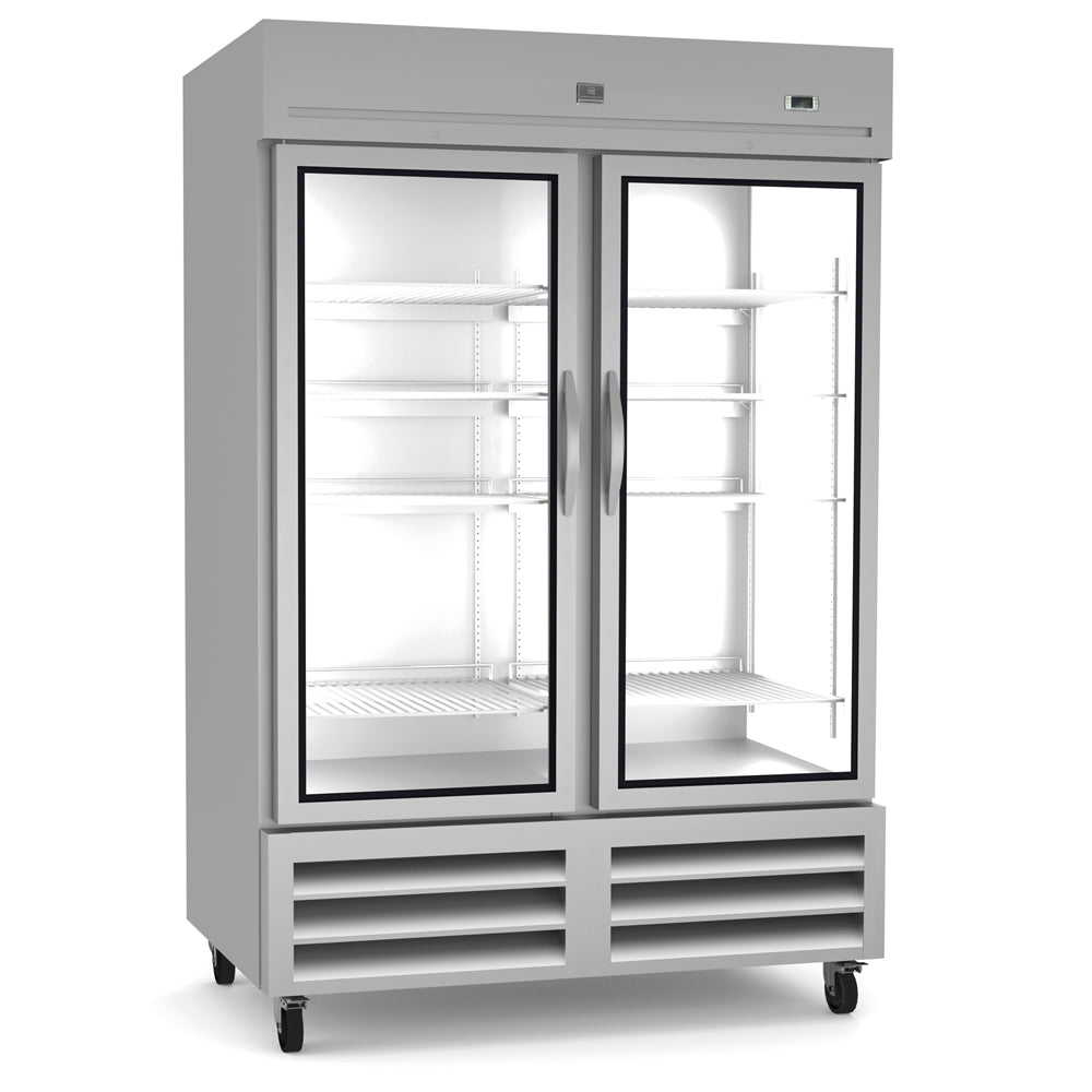Kelvinator Refrigeration Equipment 2-Glass Door Full Height Refrigerator 54" Long