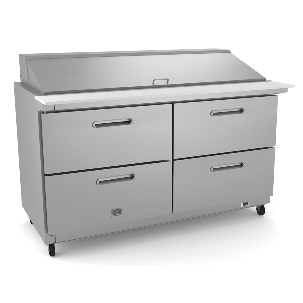 Kelvinator Refrigeration Equipment 4-Drawer Mega Top Prep Table 61" Long 24-1/6 Pan