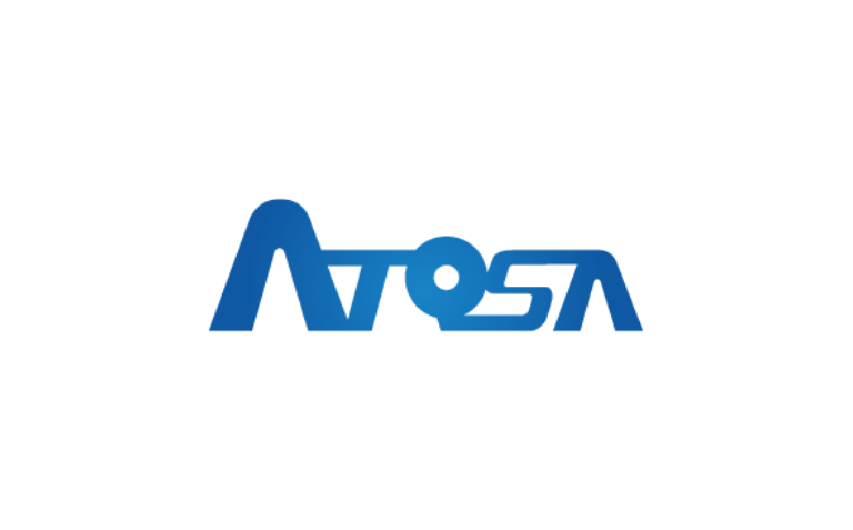Atosa logo representing the Atosa collection featuring a modern design in blue color.