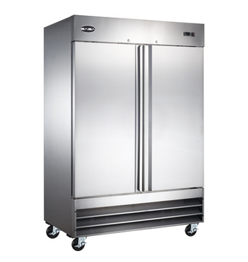 Saba Corpusa ST-47R 2-Door Solid Door Reach-In Refrigerator – Stainless Steel, 47 Cu. Ft., Digital Temperature Control, Heavy Duty Casters