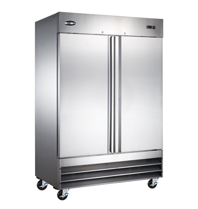 Saba Corpusa ST-47R 2-Door Solid Door Reach-In Refrigerator – Stainless Steel, 47 Cu. Ft., Digital Temperature Control, Heavy Duty Casters