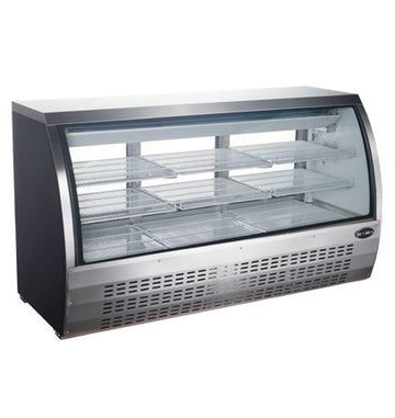 SABA Deli Case SCGG-78 – Gravity Coil Refrigeration, Curved Glass Display, Adjustable Shelves
