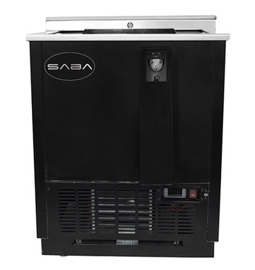 Saba SBC-25B Bottle Cooler – 26.4" Commercial Refrigerated Beverage Display with Sliding Lid