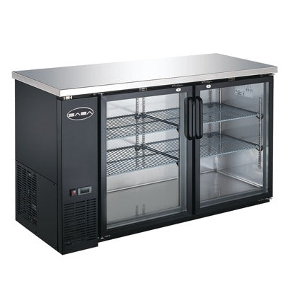 Saba SBB-24-60G Glass Door Back Bar Cooler – 60" Refrigerated Display Unit with LED Lighting