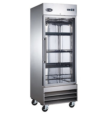 Saba Corpusa ST-23FG 1-Door Glass Door Reach-In Freezer – Stainless Steel, 23 Cu. Ft., Digital Temperature Control, Heavy Duty Casters