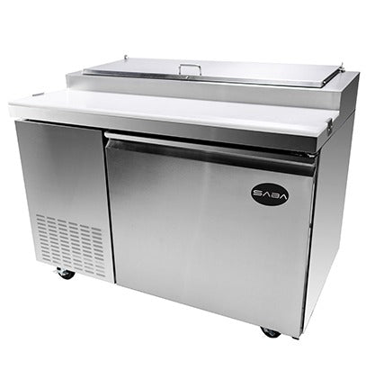 Saba Corpusa SSP-49-6 Pizza Prep Table – Stainless Steel, 13.8 Cu. Ft., Analog Temperature Control, Self-Closing Door