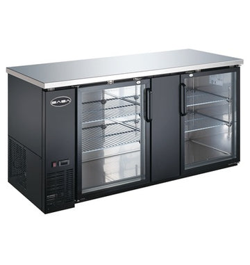 Saba SBB-27-69G Glass Door Back Bar Cooler – 69" Commercial Refrigerated Display Unit
