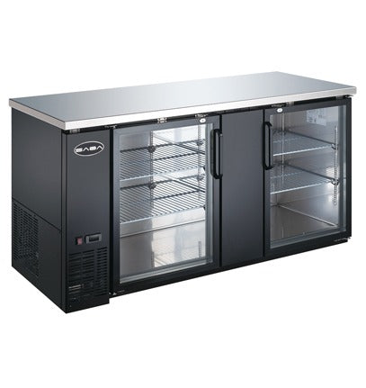 Saba SBB-27-69G Glass Door Back Bar Cooler – 69" Commercial Refrigerated Display Unit