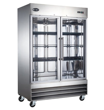 Saba Corpusa ST-47RG Glass Door Reach-In Refrigerator, Stainless Steel (2-Door)