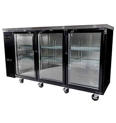 Saba SBB-24-72G Glass Door Back Bar Cooler – 72" Commercial Refrigerated Display Unit