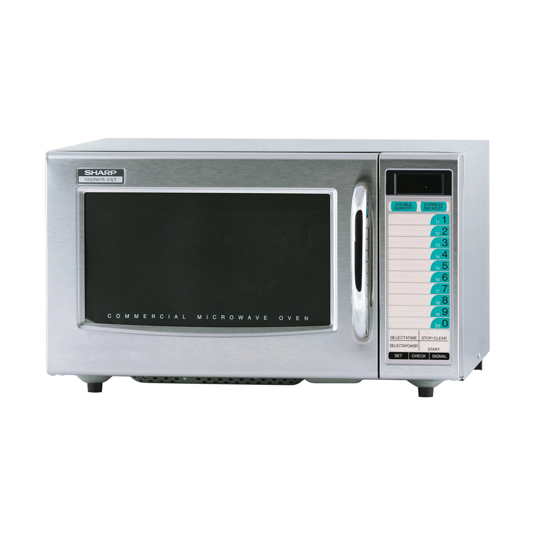 Sharp R21LTF Commercial Microwave – 1000W, 1.0 Cu. Ft., 20 Memories, Stainless Steel