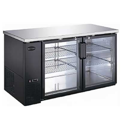 Saba SBB-27-58G Glass Door Back Bar Cooler – 58" Commercial Refrigerated Display Unit