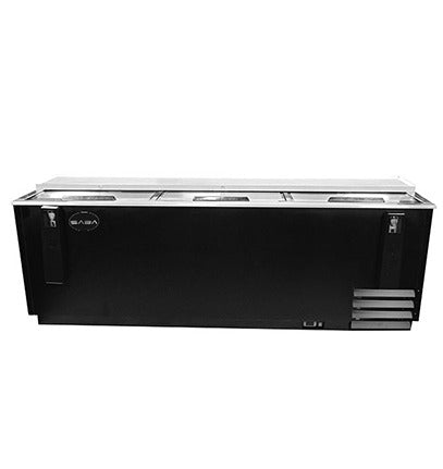 Saba SBC-95B Bottle Cooler – 95.25" Commercial Refrigerated Beverage Display with Sliding Lids
