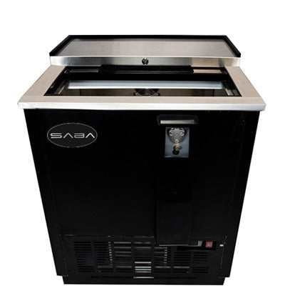 Saba SBC-25B Bottle Cooler – 26.4" Commercial Refrigerated Beverage Display with Sliding Lid