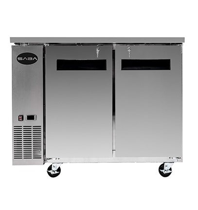Saba SBB-24-48SS Stainless Steel Back Bar Cooler – 48" Refrigerated Unit with Digital Temperature Control