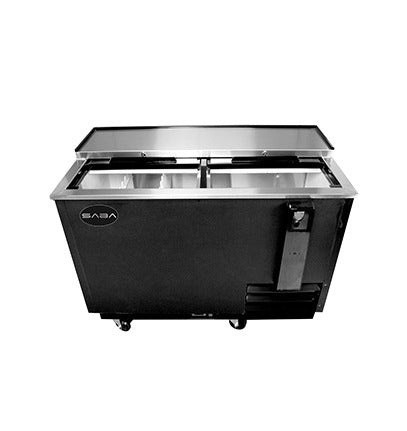 Saba SBC-65B Bottle Cooler – 64.5" Commercial Refrigerated Beverage Display with Sliding Lids