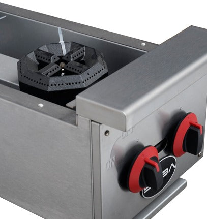 SABA HP-2 Gas Hot Plate – 2 Burners, 25,000 BTU Each, Stainless Steel, Natural Gas/Propane