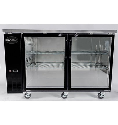 Saba SBB-24-48G Glass Door Back Bar Cooler – 48" Stainless Steel Refrigerated Merchandiser with Digital Temperature Control