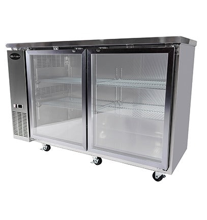 Saba SBB-24-60GSS Stainless Steel Glass Door Back Bar Cooler – 60" Commercial Refrigerated Display Unit