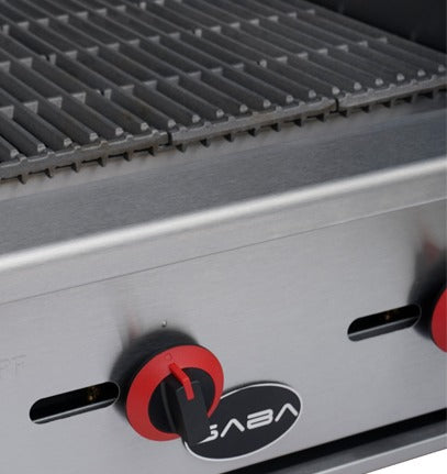 SABA CB-24 Gas Radiant Charbroiler – 24", 3 Burners, 20,000 BTU Each, Stainless Steel, Natural Gas/Propane