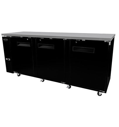 Saba SBB-24-72B Solid Door Back Bar Cooler – 72" Commercial Refrigerated Storage Unit