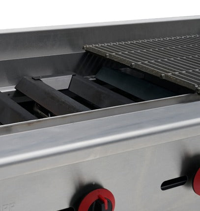 SABA CB-48 Gas Radiant Charbroiler – 48", 6 Burners, 20,000 BTU Each, Stainless Steel, Natural Gas/Propane