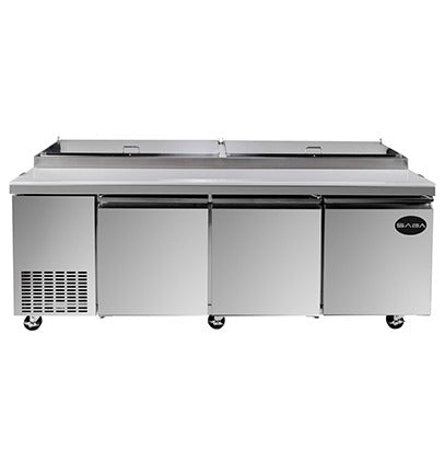 Saba Corpusa SSP-91-12 Pizza Prep Table – Stainless Steel, 24.2 Cu. Ft., Analog Temperature Control, Self-Closing Door