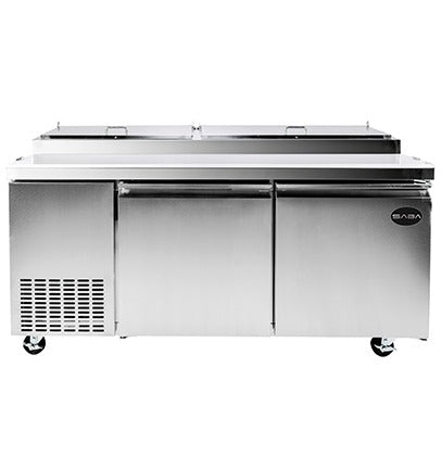 Saba Corpusa SSP-67-9 Pizza Prep Table – Stainless Steel, 16.9 Cu. Ft., Analog Temperature Control, Self-Closing Door