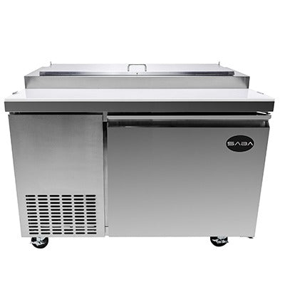 Saba Corpusa SSP-44-6 Pizza Prep Table – Stainless Steel, 13.8 Cu. Ft., Analog Temperature Control, Self-Closing Door