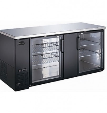 Saba SBB-27-69G Glass Door Back Bar Cooler – 69" Commercial Refrigerated Display Unit