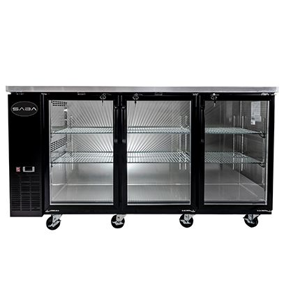Saba SBB-24-72G Glass Door Back Bar Cooler – 72" Commercial Refrigerated Display Unit
