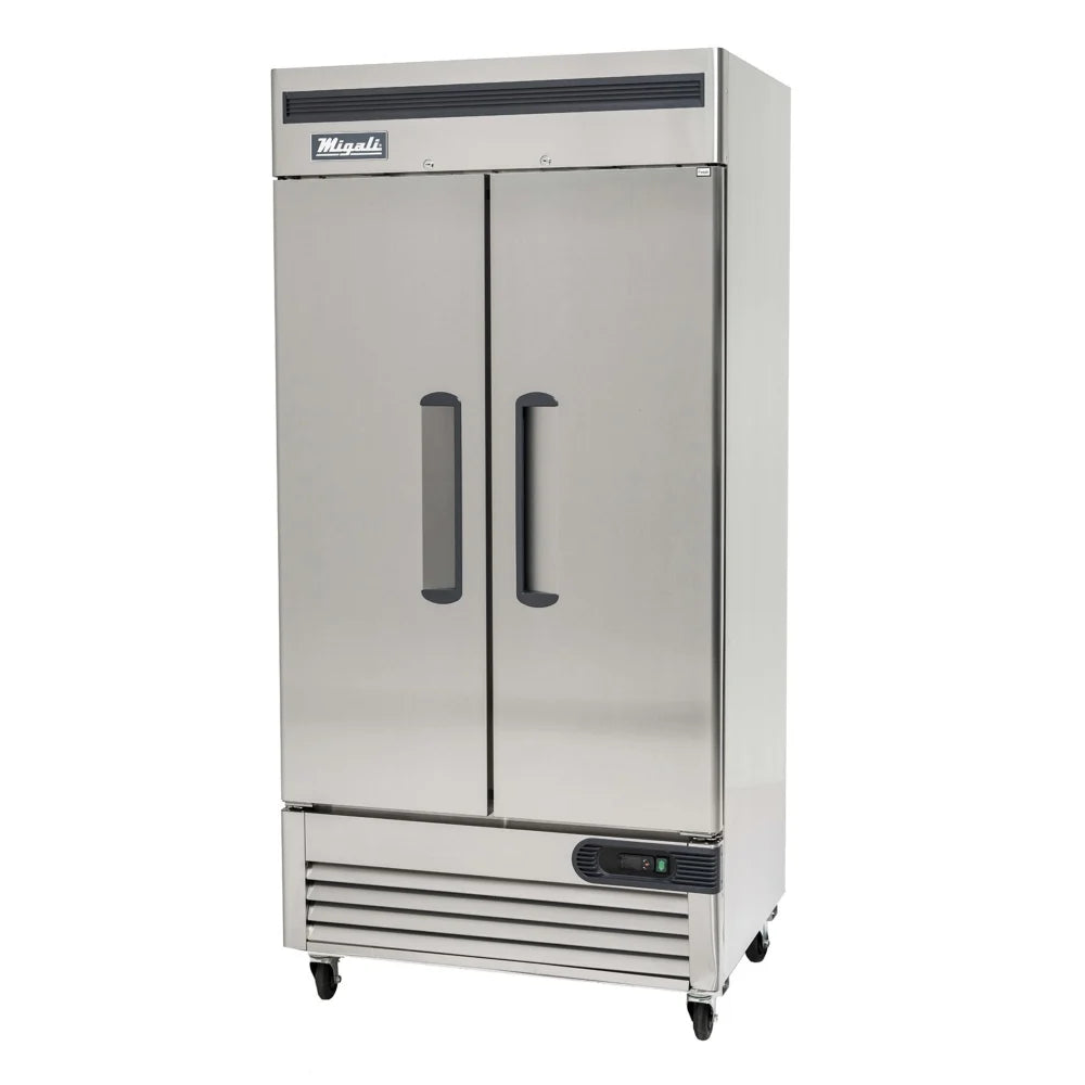 Migali C-2RB-35-HC 39 1/2" Two Section Reach In Refrigerator, (2) Left/Right Hinge Solid Doors, 115v