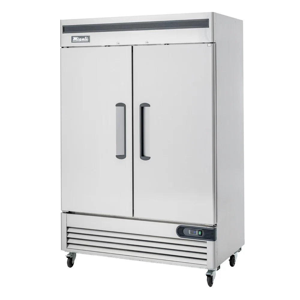 Migali C-2RB-HC 54 2/5" Two Section Reach In Refrigerator, (2) Left/Right Hinge Solid Doors, 115v