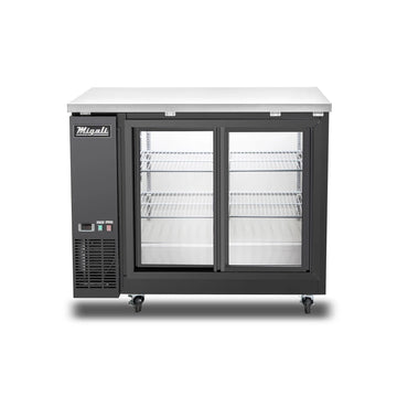 Migali C-BB48SG-HC 48" Competitor Series® Bar Refrigerator - 2 Sliding Glass Doors, Black, 115v