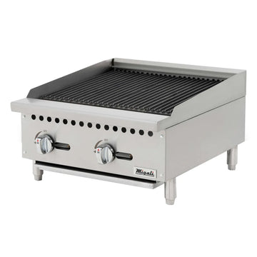 Migali C-CR24 24" Natural Gas Charbroiler w/ Cast Iron Grates, 70,000 BTU