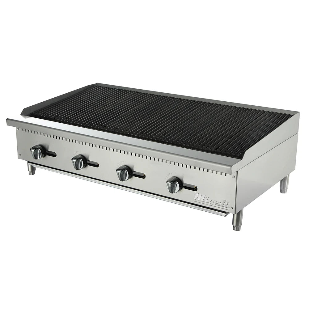 Migali C-CR48 48" Natural Gas Charbroiler w/ Cast Iron Grates, 140,000 BTU