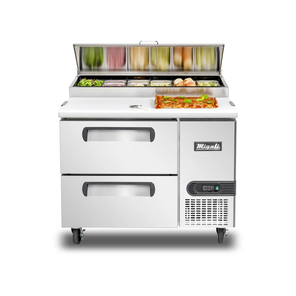 Migali C-PP44-D-HC 44" Competitor Series® Pizza Prep Table w/ Refrigerated Base, 115v