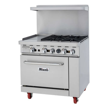 Migali C-RO4B-12GL-LP 36" Competitor Series® 4 Burner Gas Range w/ Griddle - (1) Standard Oven, Liquid Propane