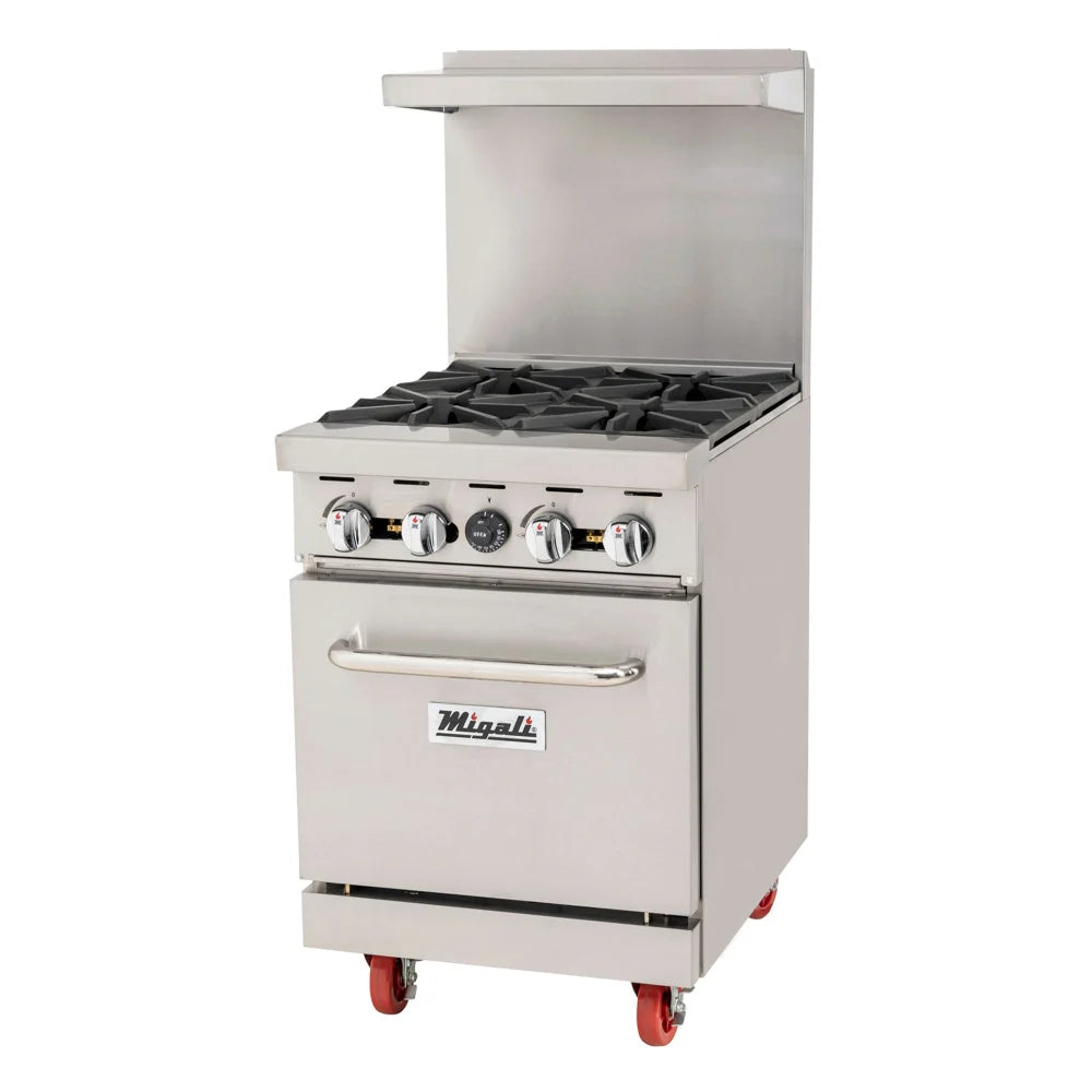 Migali C-RO4B-NG 24" 4 Burner Gas Range w/ Standard Oven, Natural Gas