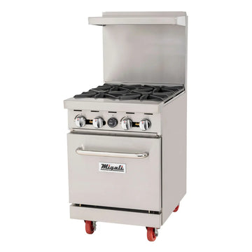 Migali C-RO4B-NG 24" 4 Burner Gas Range w/ Standard Oven, Natural Gas
