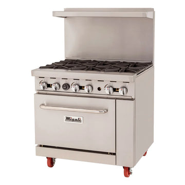 Migali C-RO6B-LP 36" 6 Burner Gas Range w/ Standard Oven, Liquid Propane