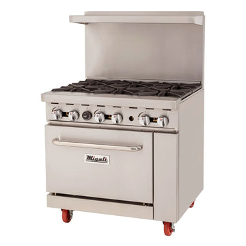 Migali C-RO6B-NG 36" 6 Burner Gas Range w/ Standard Oven, Natural Gas