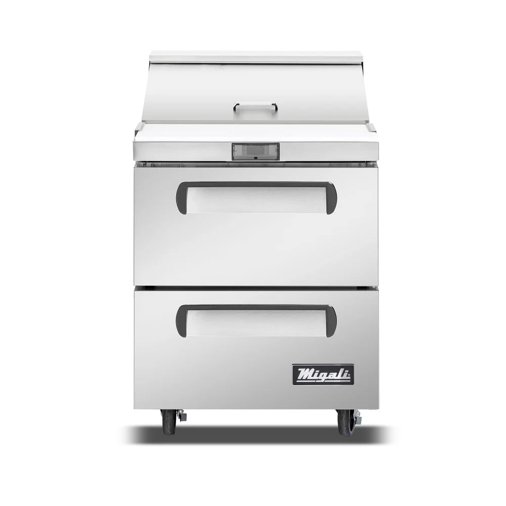 Migali C-SP27-8-D-HC 27 3/5" Competitor Series® Sandwich/Salad Prep Table w/ Refrigerated Base, 115v
