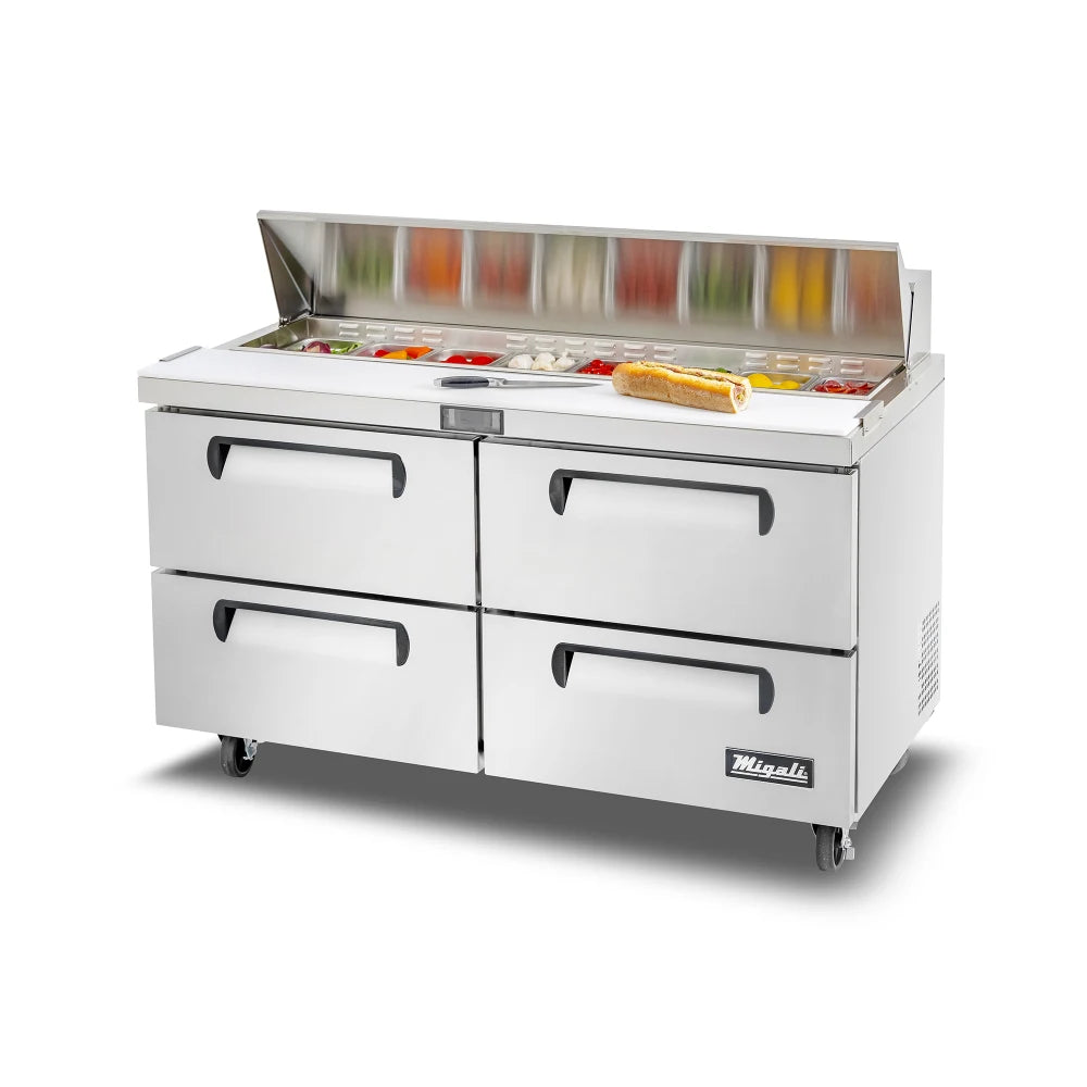 Migali C-SP60-16-D-HC 60 3/10" Competitor Series® Sandwich/Salad Prep Table w/ Refrigerated Base, 115v