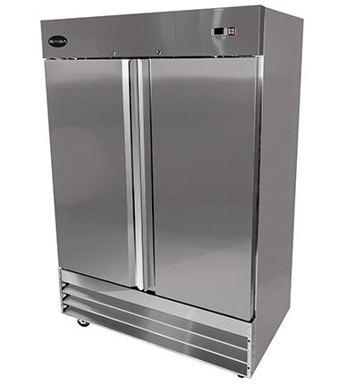 Saba Corpusa ST-47R 2-Door Solid Door Reach-In Refrigerator – Stainless Steel, 47 Cu. Ft., Digital Temperature Control, Heavy Duty Casters
