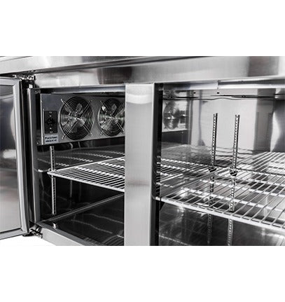 Saba Corpusa SSP-91-12 Pizza Prep Table – Stainless Steel, 24.2 Cu. Ft., Analog Temperature Control, Self-Closing Door