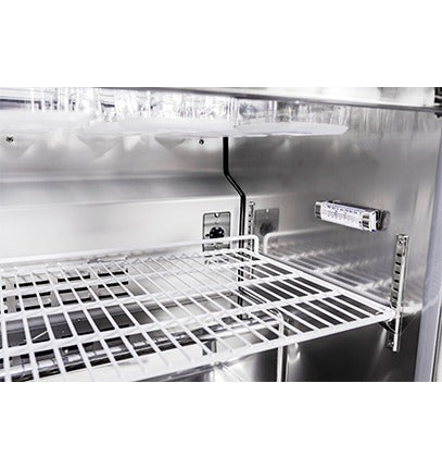 Saba Corpusa SPS-60-24M Mega-Top Sandwich/Salad Prep Table – 60-1/4" Stainless Steel Station with 24 Pans & 15 Cu. Ft. Storage