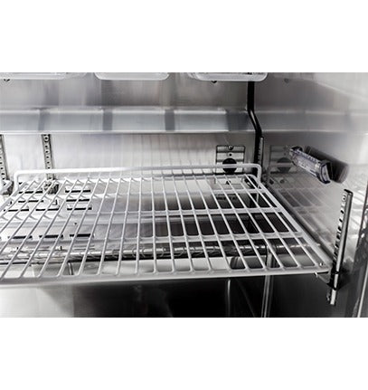 Saba Corpusa SPS-72-18 Refrigerated Food Prep Table – 70-3/8" Stainless Steel Sandwich / Salad Station with 18 Pans & 15.5 Cu. Ft. Storage